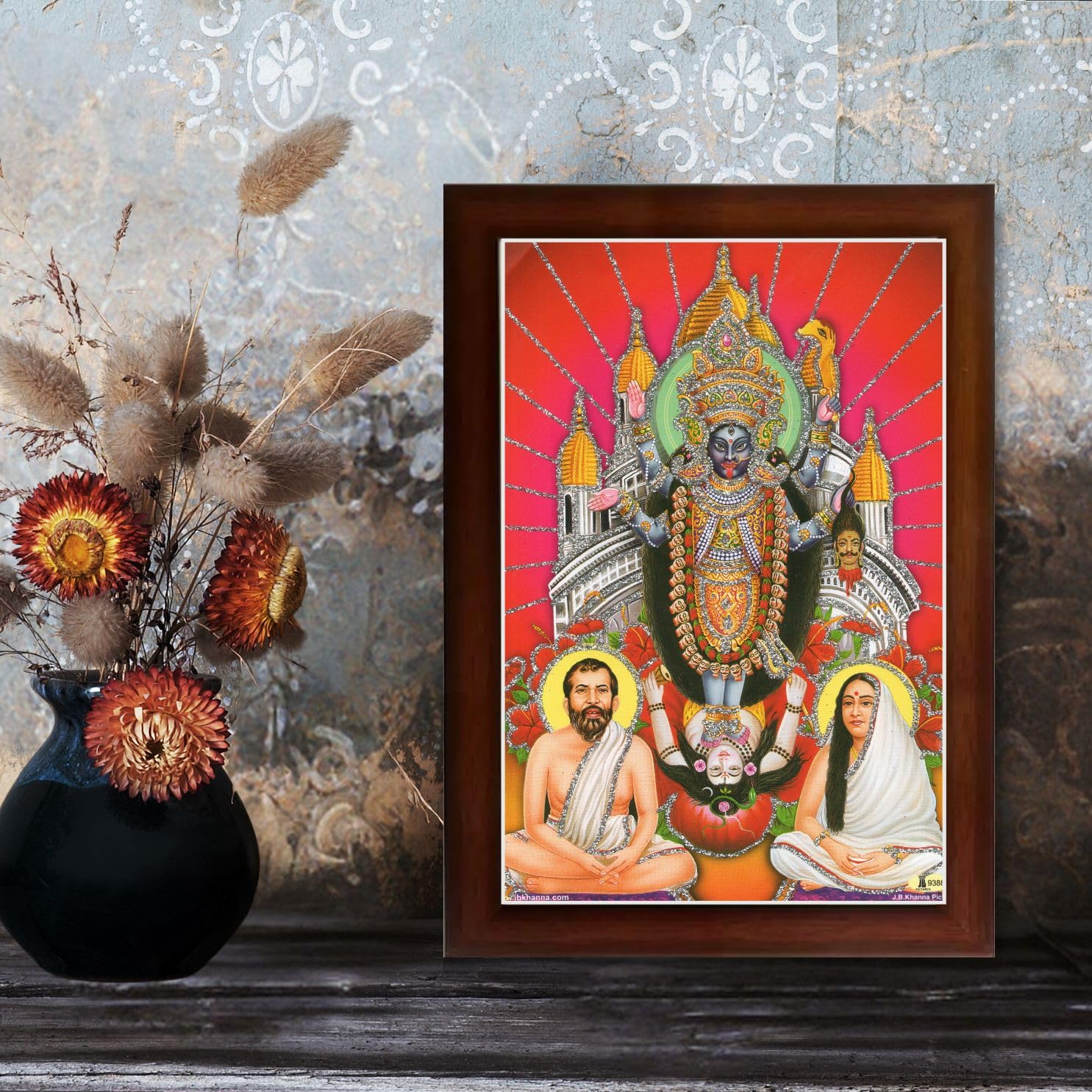 CRAFT QUEST Kali Mata photo with frame, God Religious Framed With Acrylic Glass