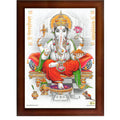 CRAFT QUEST Lord Ganpati Modern Wall Art Painting With Frame For Pooja, Home and Office Decor Item