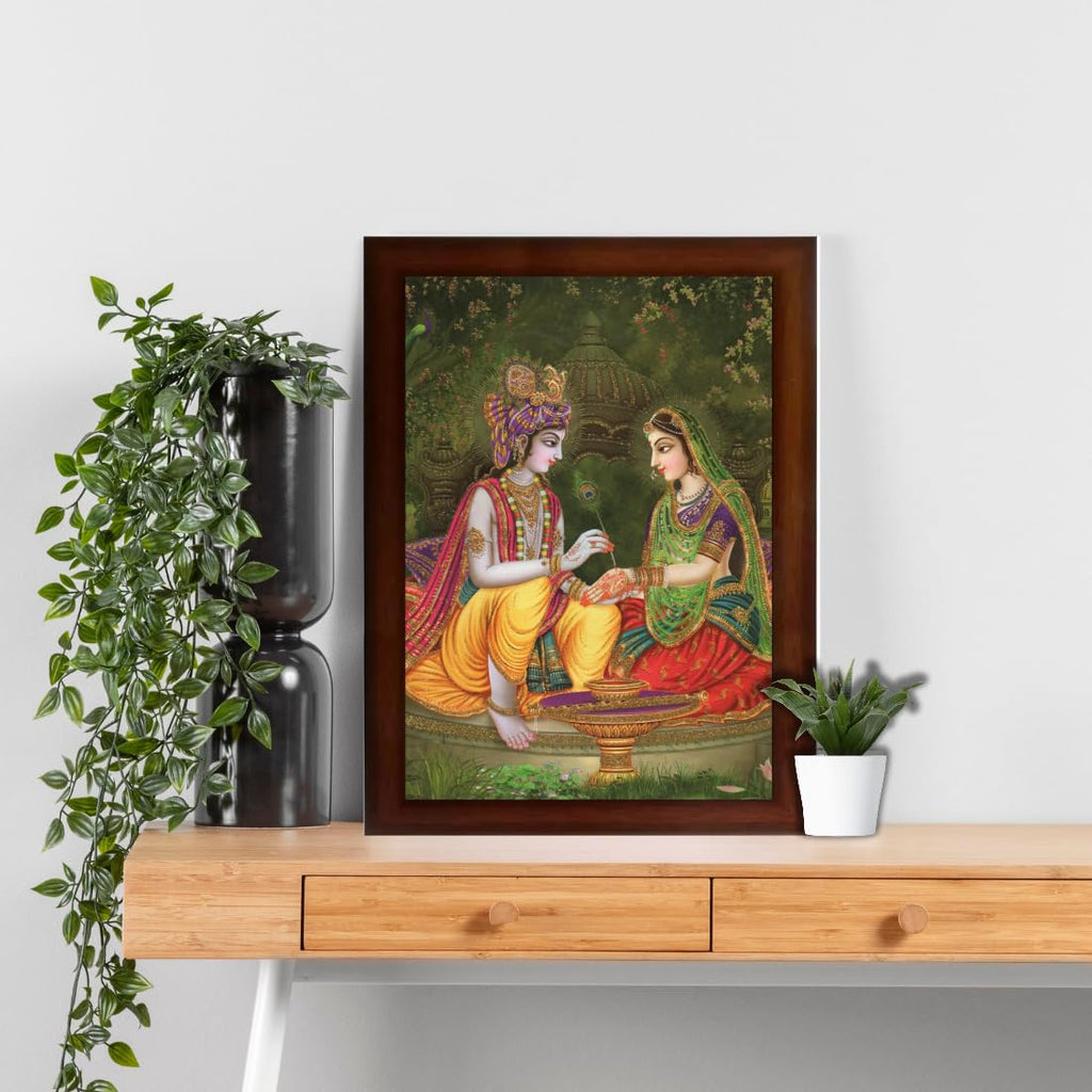 Craft Quest Radha Krishna Matt Textured Framed UV Art Painting