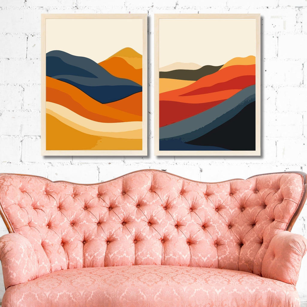 CRAFT QUEST Set of 2 piece Wall Art poster Frame Painting for Wall Decoration With Acrylic Glass, living room, Home Office, Restraunt