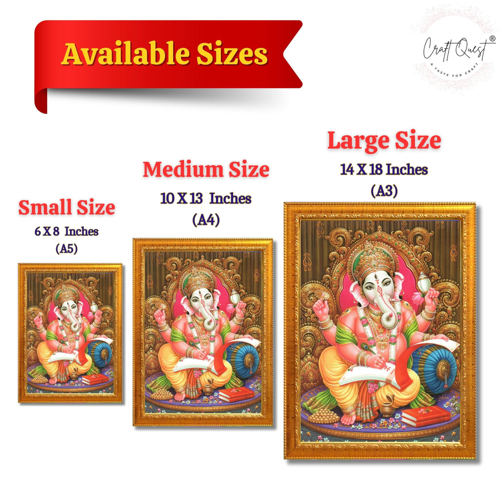 CRAFT QUEST Lord Ganesh Ganpati ji Modern Wall Painting With Frame For Home and Office Decor
