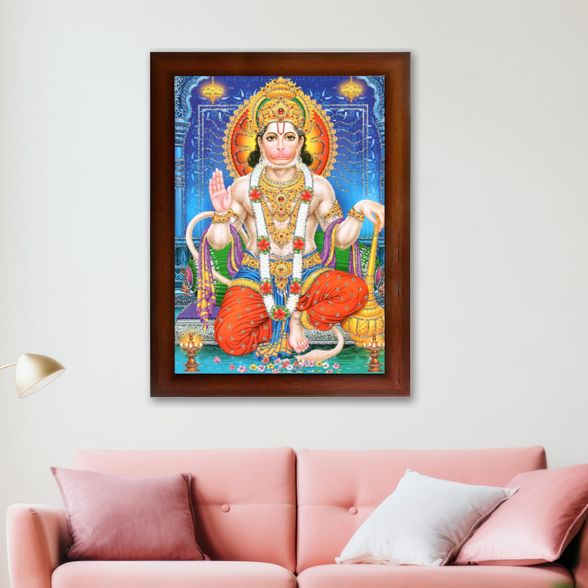 CRAFT QUEST Hanuman JI | Bajrangbali Religious Photo frame Decorative Item Synthetic frame