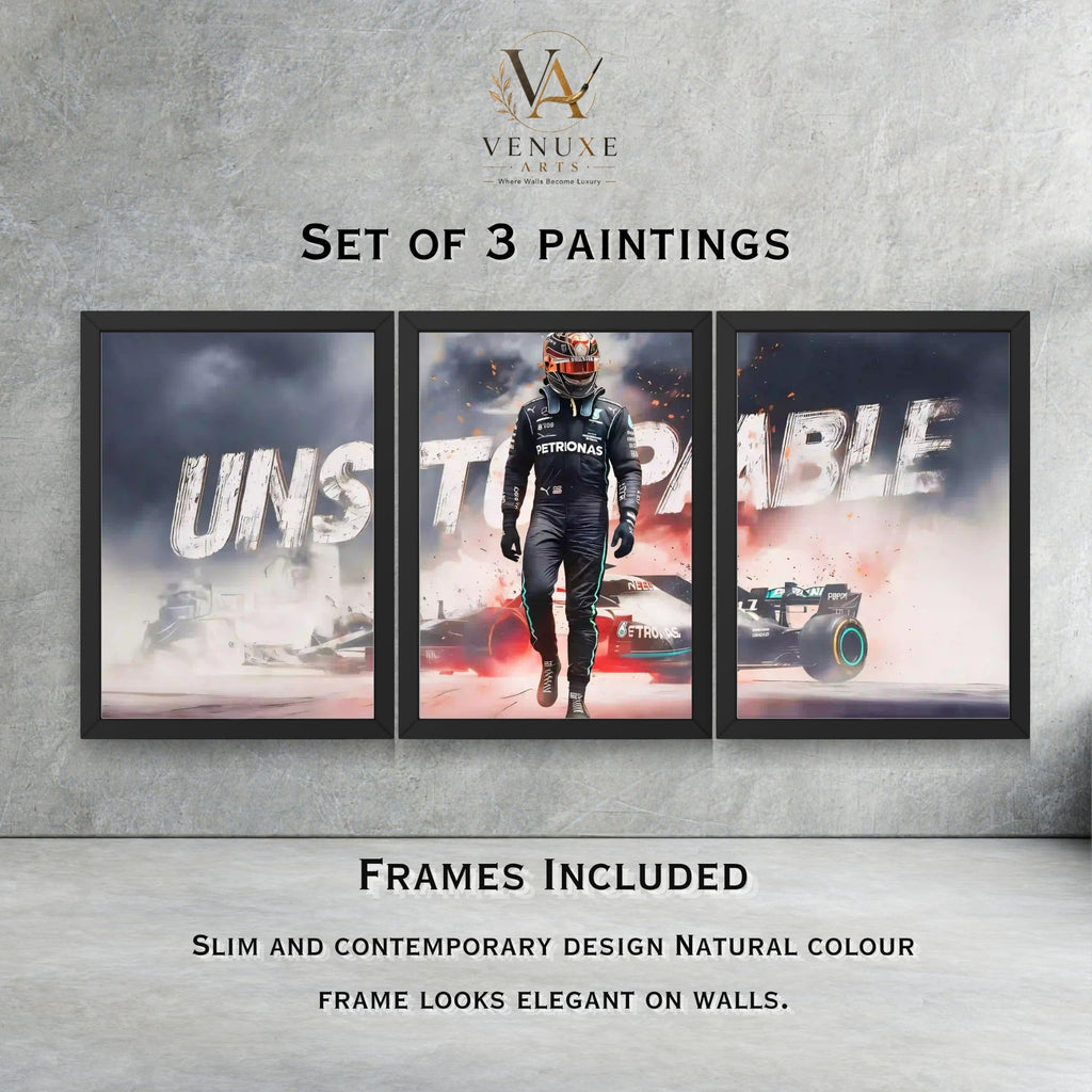 VENUXE ARTS Set Of 3 Big Sports Cars Framed Posters Gift Items for Boys Room Wall Decoration Bedroom Living Room Office Studio Décor | Car Poster Frame for Wall Décor