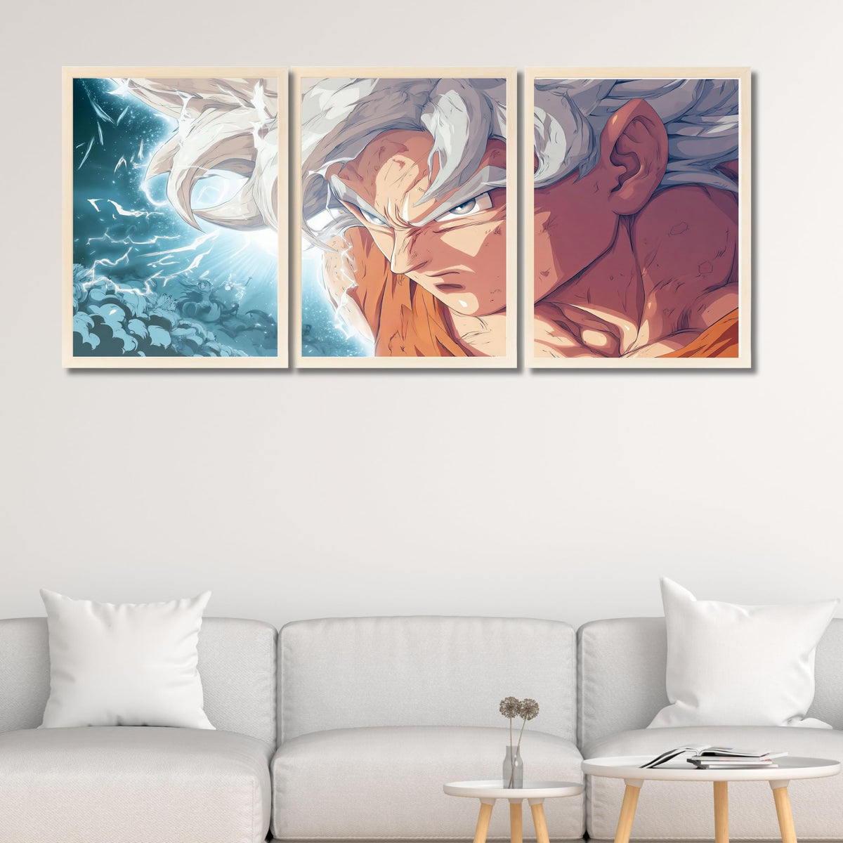 VENUXE ARTS Set Of 3 Anime Characters Wall Framed |Anime Characters Framed Poster for Living Room Bedroom Gaming Room Studio Wall Decor