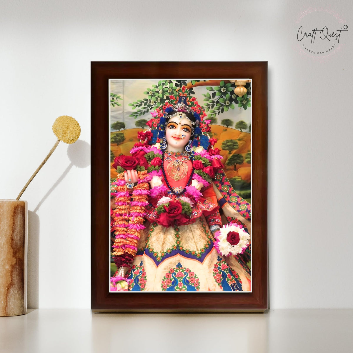 CRAFT QUEST Shri Radha Rani Shringaar Darshan in Vrindavan Frame