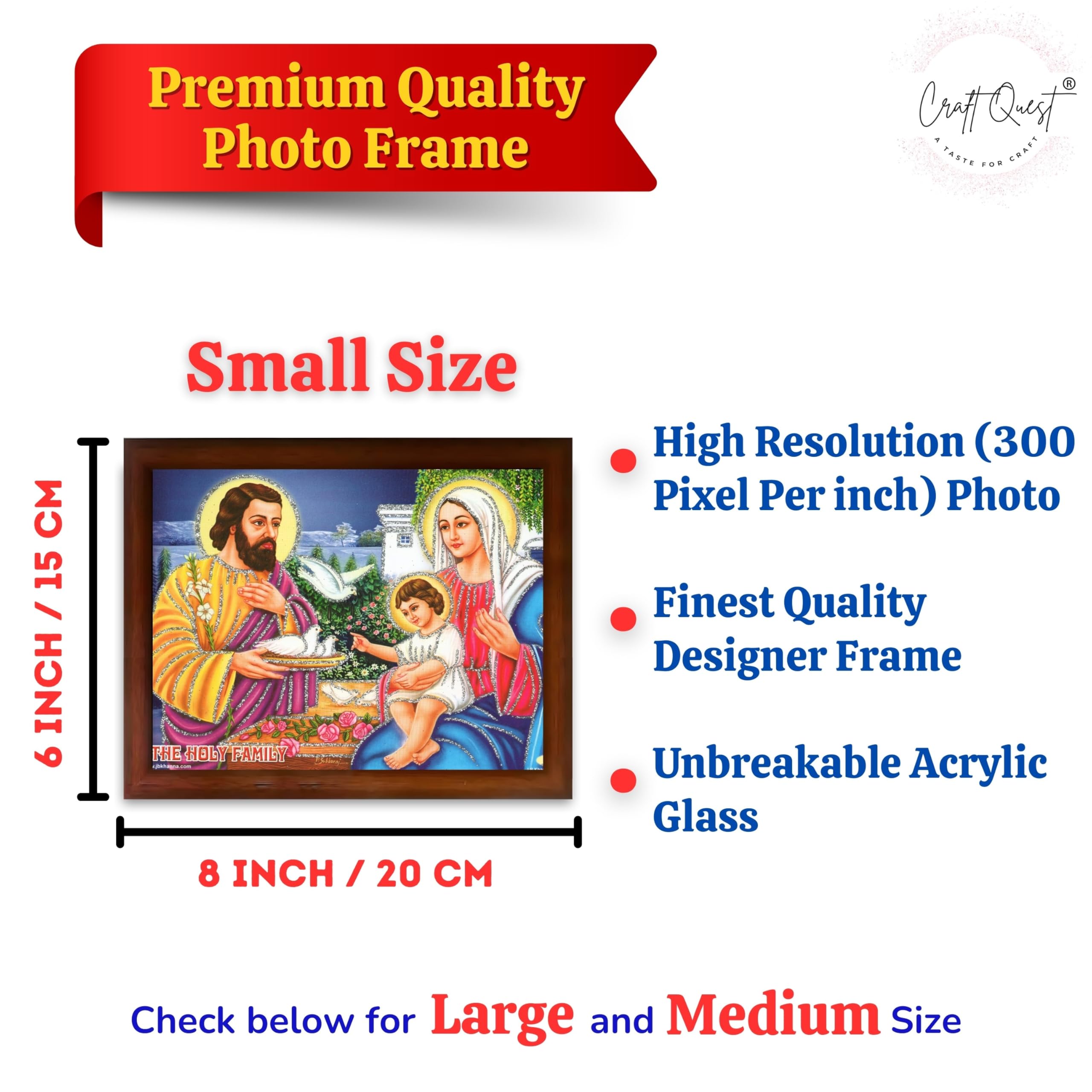 CRAFT QUEST Lord Jesus Christ Painting Aesthetic Hanging Photo Frame Decor for Living Room