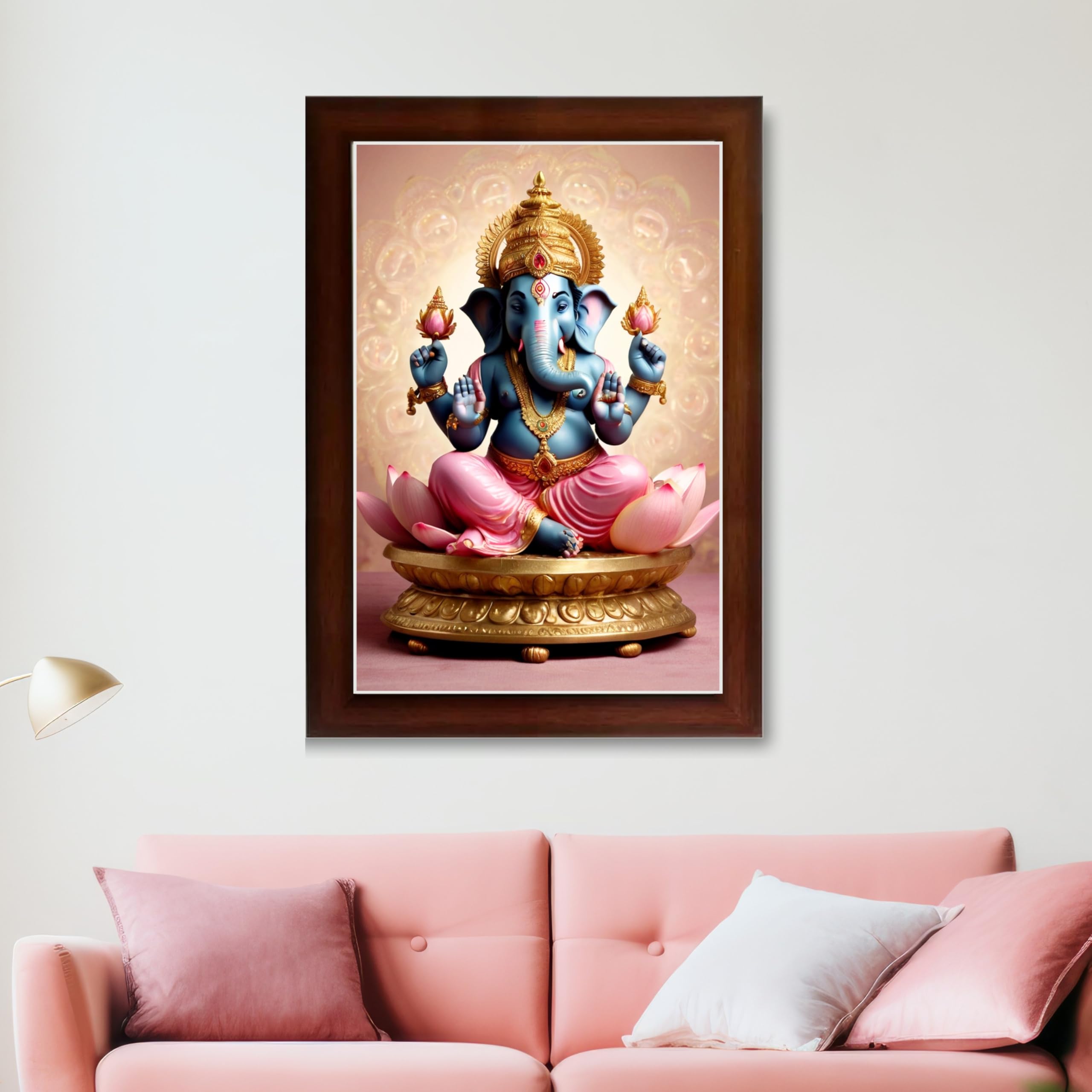CRAFT QUEST God Ganesh Ganpati ji Ganesha Art Framed Painting Ready to Hang