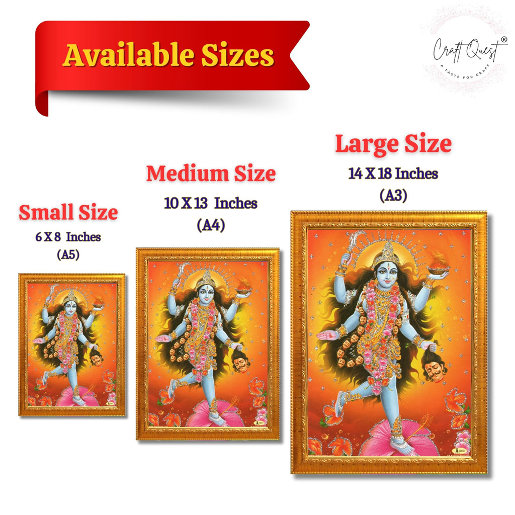 CRAFT QUEST Maha Kali Maa Kalika Mata Mahakali Shiv Shiva Wall Painting Framed Home Decor