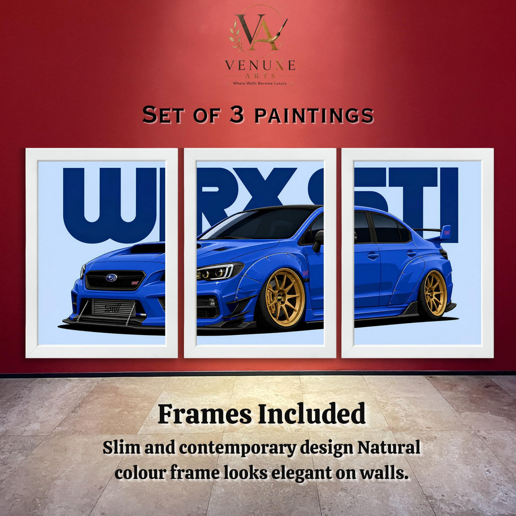 VENUXE ARTS Set Of 3 Big Sports Cars Framed Posters Gift Items for Boys Room Wall Decoration Bedroom Living Room Office Studio Décor | Car Poster Frame for Wall Décor