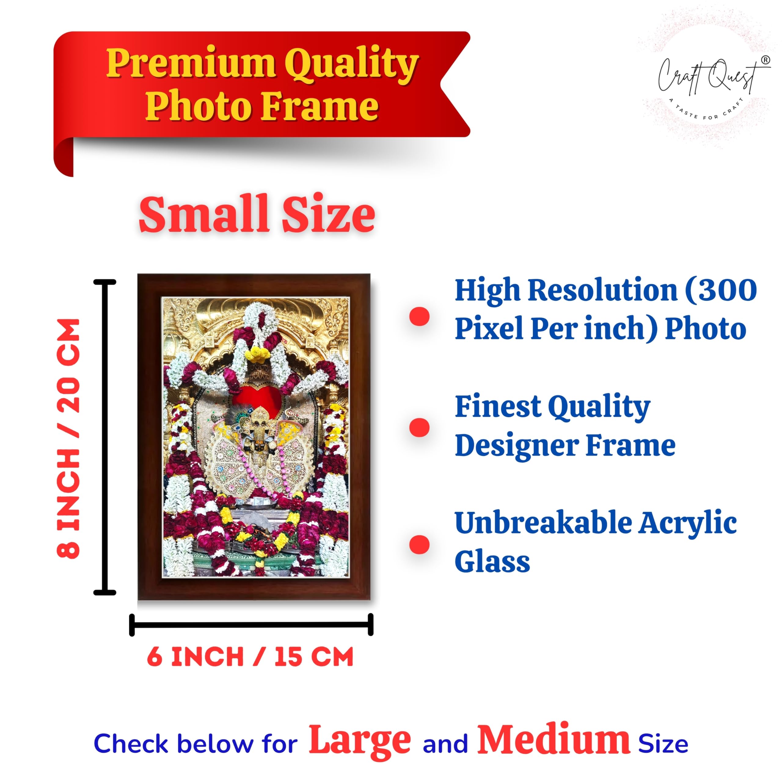 CRAFT QUEST Shri Sanwaliya Seth Shringaar Darshan Religious Photo Frame