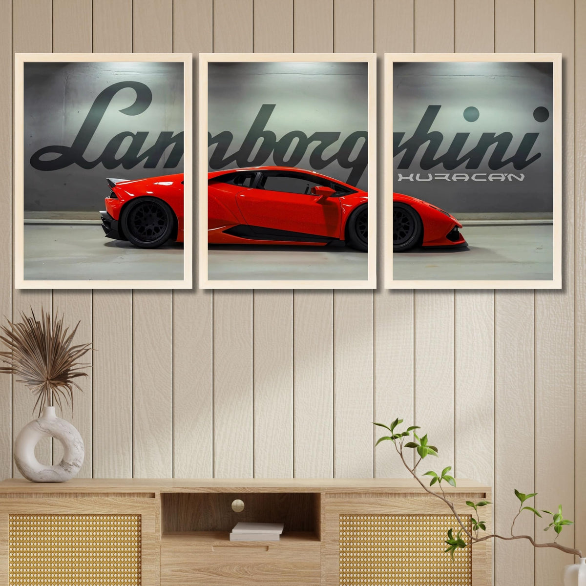 VENUXE ARTS Set Of 3 Big Sports Cars Framed Posters Gift Items for Boys Room Wall Decoration Bedroom Living Room Office Studio Décor | Car Poster Frame for Wall Décor