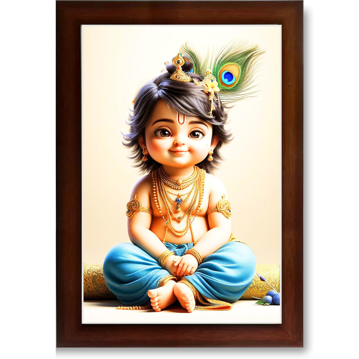 CRAFT QUEST Bal Gopal Painting | Krishna Photo Frames for Walls, Home, Bedroom, Living Room and Home Decor Item