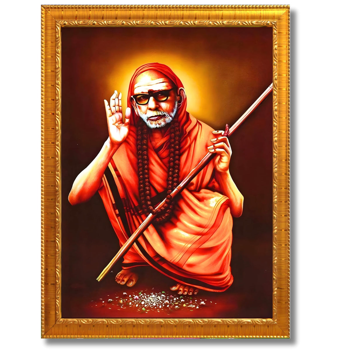 CRAFT QUEST Kanchi Maha Periyava Periyavar Periyar Kanji Wall Painting Framed|Home Décor