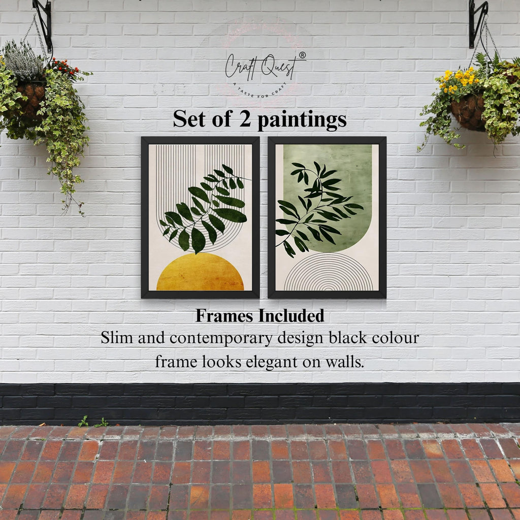 CRAFT QUEST Set of 2 piece Wall Art poster Frame Painting for Wall Decoration With Acrylic Glass, living room, Home, Office, Restraunt