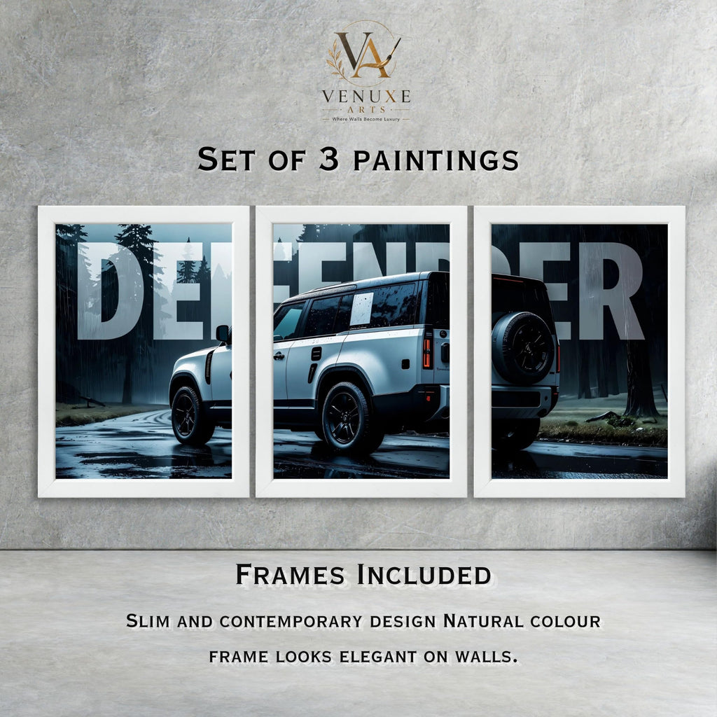 VENUXE ARTS Set Of 3 Big Sports Cars Framed Posters Gift Items for Boys Room Wall Decoration Bedroom Living Room Office Studio Décor | Car Poster Frame for Wall Décor