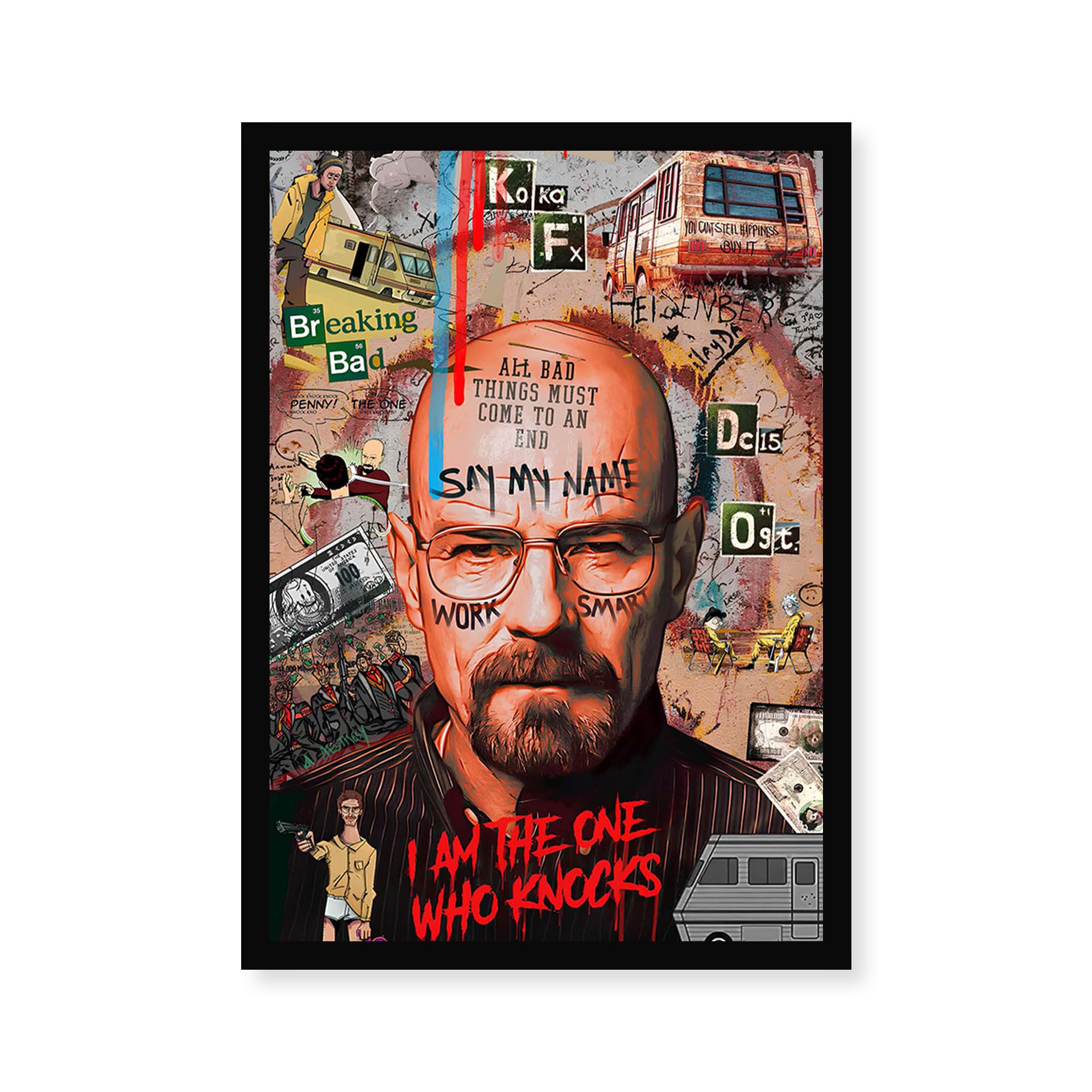 CodersParadise Wooden Heisenberg Wall Poster Frame 8×12 (A4 Size) Premium Hanging Art Frame|Stylish Wall Decor for Bedroom, Living Room & Home Aesthetic|Rectangular