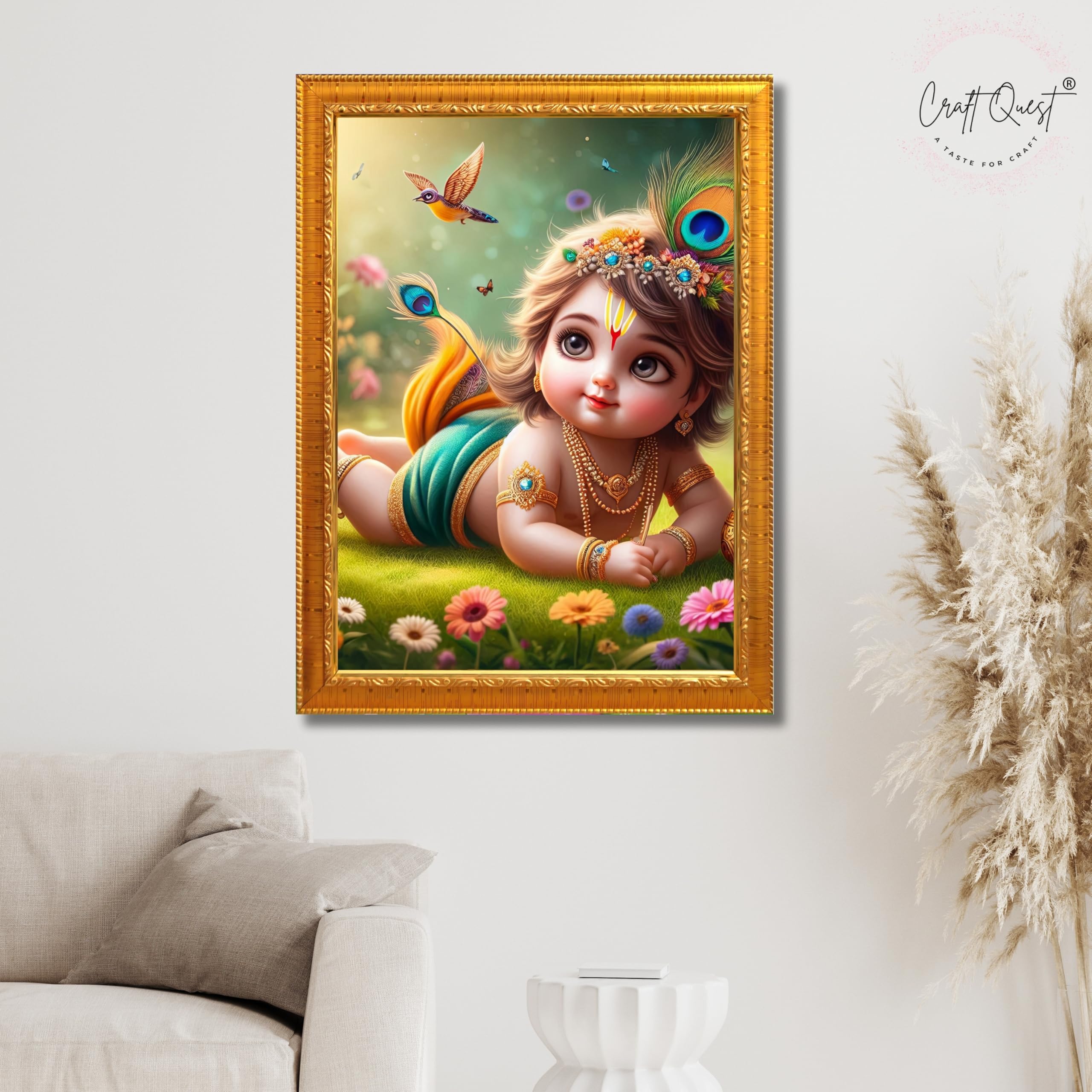 CRAFT QUEST Bal Gopal Krishna Photo For Pregnant Women Poster For Decoration Wall, Bedroom, Living Room,