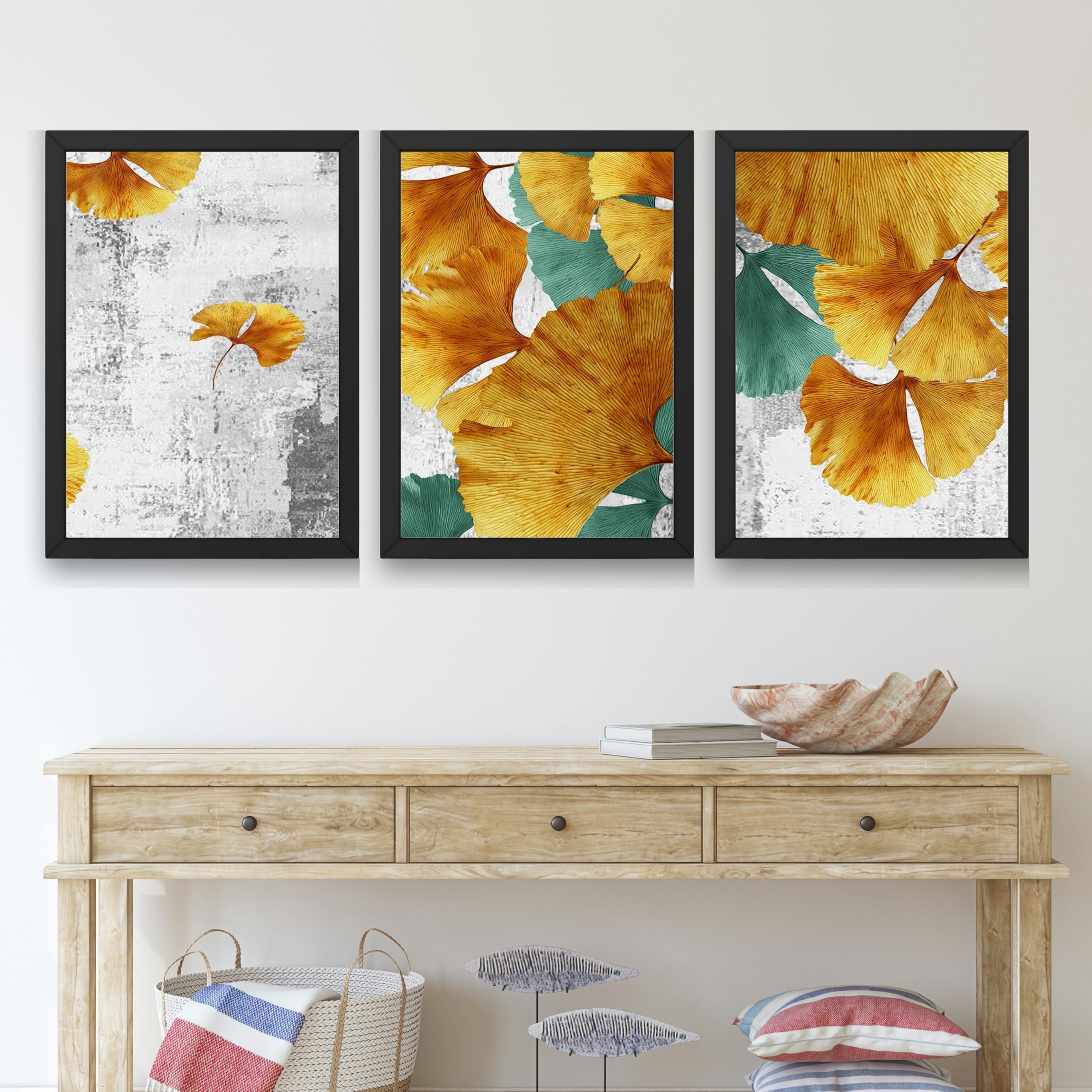 CRAFT QUEST Modern Art Rich Texture Abstract Wall Art | Set of 3 Frames for Home Decoration | Ideal for Living Room, Bedroom & Offices