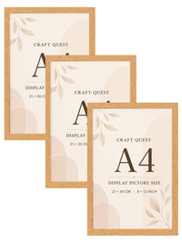 CRAFT QUEST 4X6 Inch Size synthetic Wall Mount Photo frames Single For Home Decoration, Living Room, Office Decoration (Natural, Set of 1)