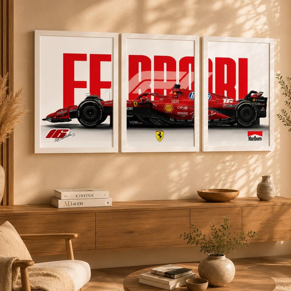 VENUXE ARTS Set Of 3 Big Sports Cars Framed Posters Gift Items for Boys Room Wall Decoration Bedroom Living Room Office Studio Décor | Car Poster Frame for Wall Décor