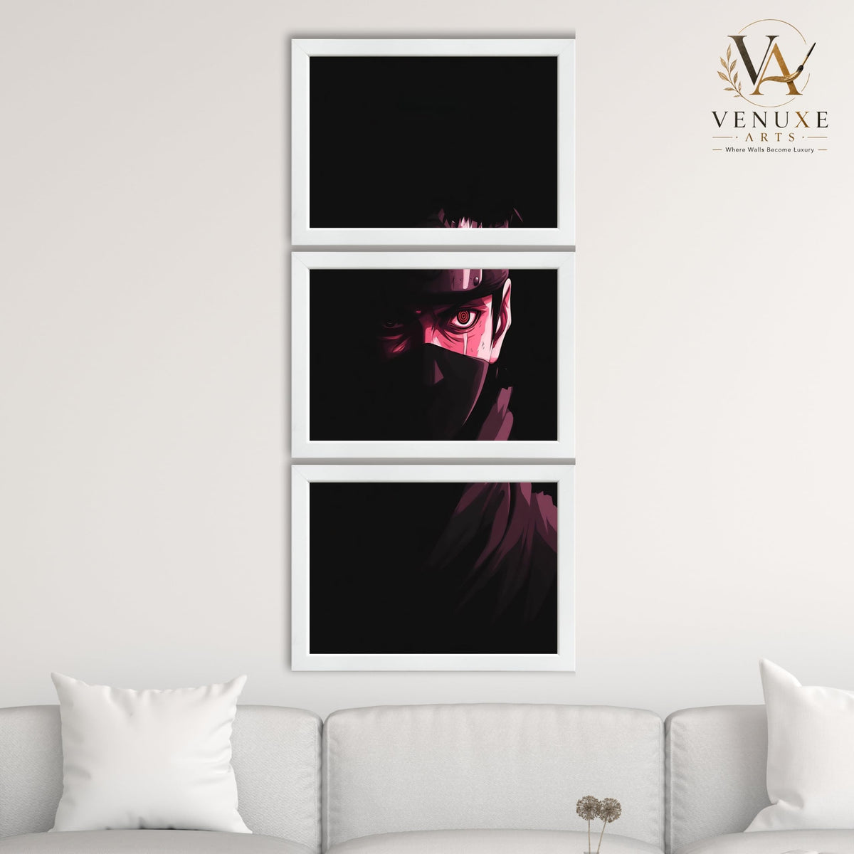 VENUXE ARTS Set Of 3 Anime Characters Wall Framed |Anime Characters Framed Poster for Living Room Bedroom Gaming Room Studio Wall Decor