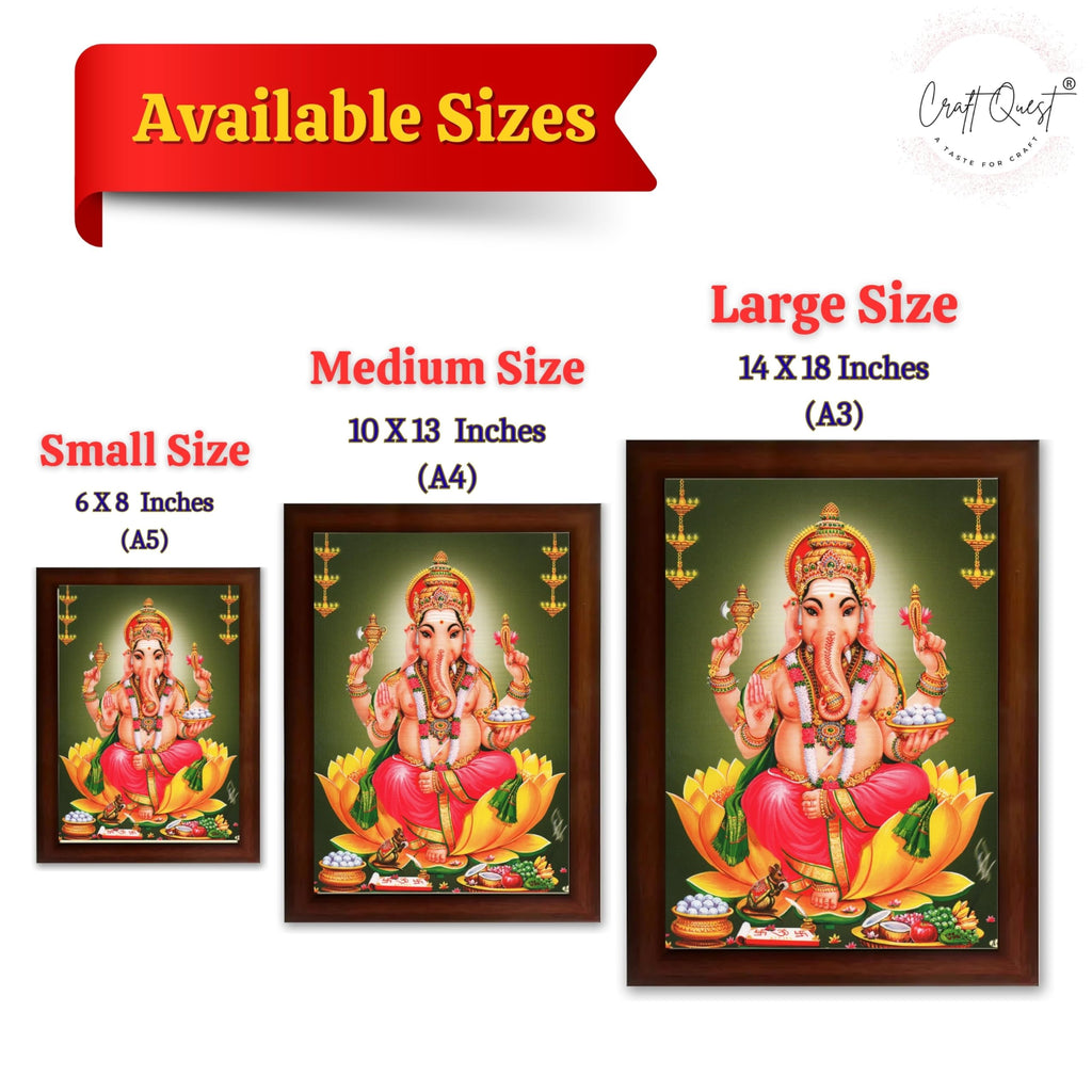 CRAFT QUEST Lord Ganesha Abstract Modern Wall Painting With Frame For Home and Office Decor