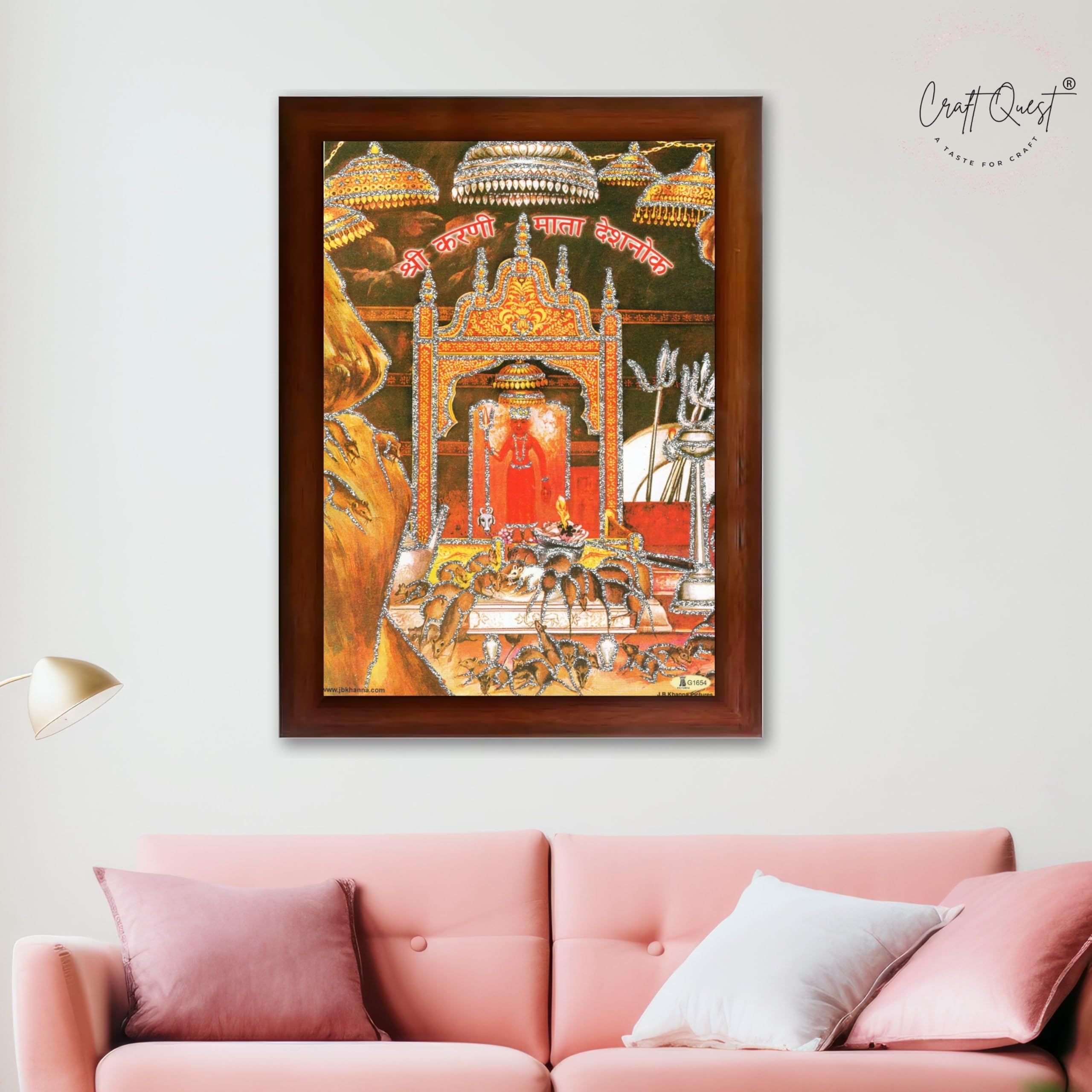 CRAFT QUEST Karni Mata Deshnok Photo Frame For Home, Office And Bedroom Wall Decoration
