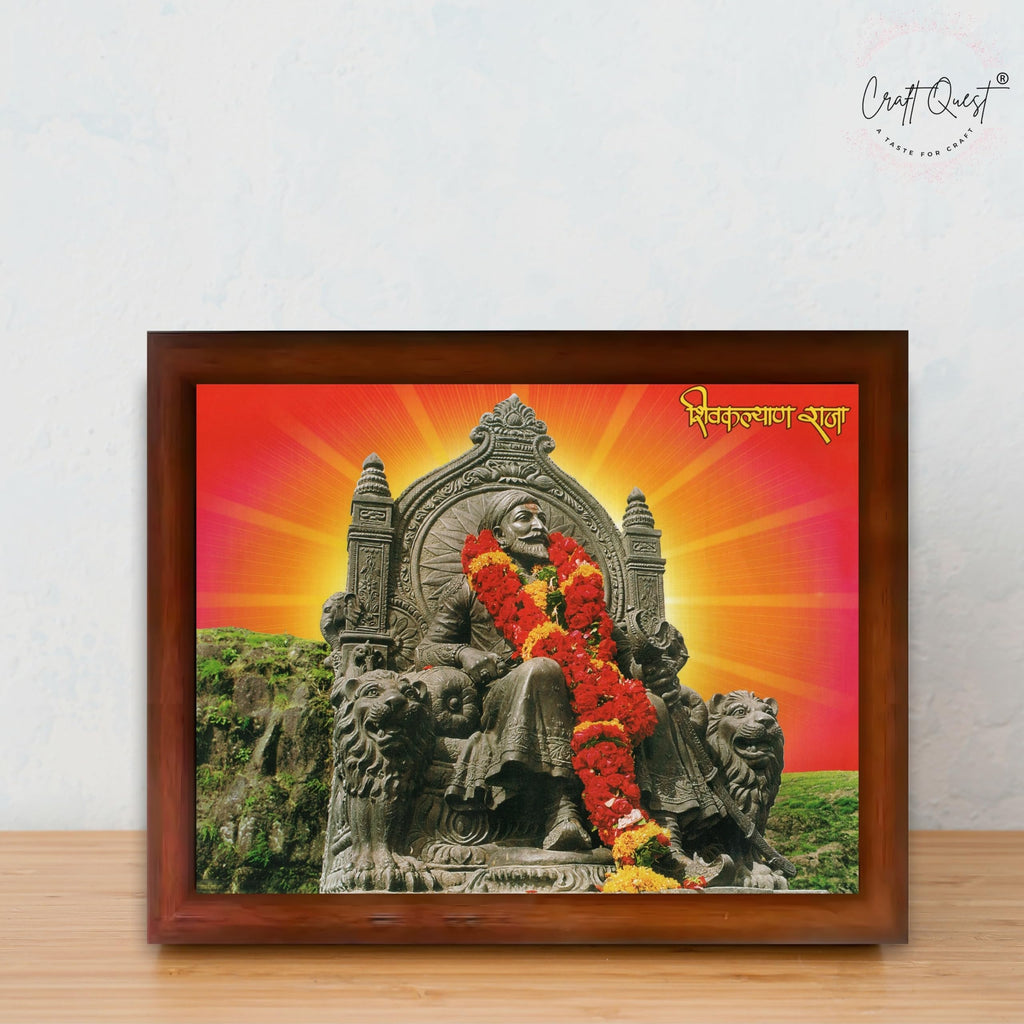 CRAFT QUEST Chhatrapati Shivaji Maharaj Wall Photo Frame | Home Decoration Item | Indian Historic Classic Painting Wall Art Best Gifting Option