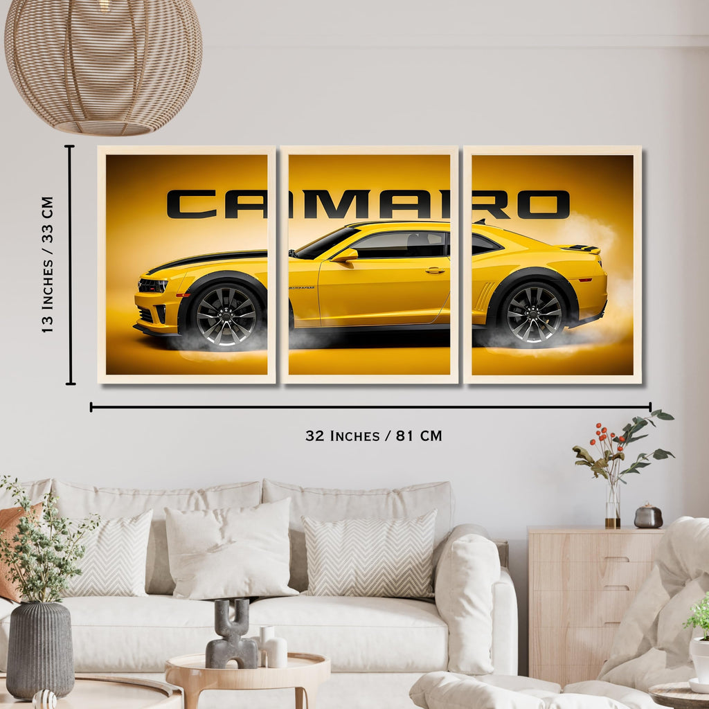 VENUXE ARTS Set Of 3 Big Sports Cars Framed Posters Gift Items for Boys Room Wall Decoration Bedroom, Living Room, Office, Studio Décor | Car Poster Frame for Wall Décor