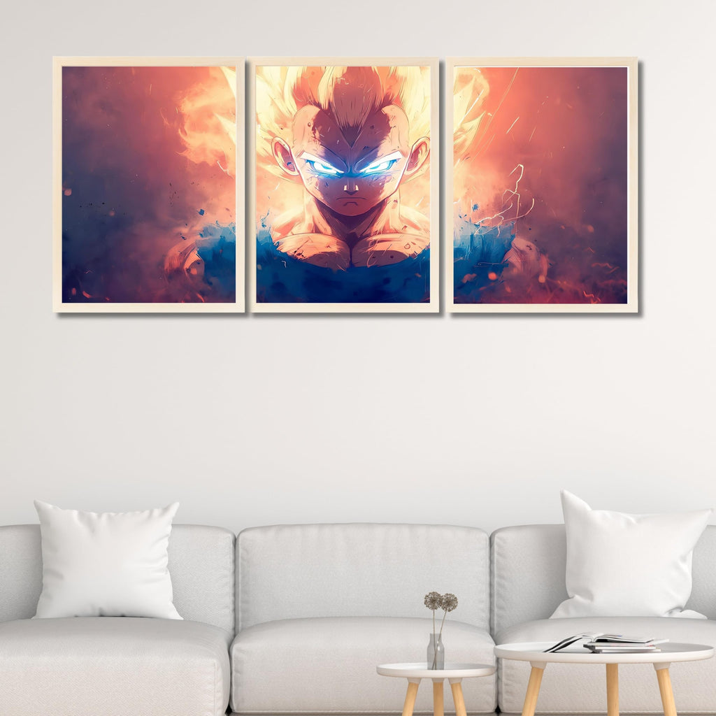 VENUXE ARTS Set Of 3 Anime Characters Wall Framed |Anime Characters Framed Poster for Living Room Bedroom Gaming Room Studio Wall Decor