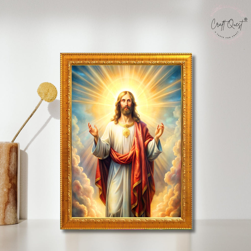 CRAFT QUEST Jesus Christ Christmas Wall Artwork Photo Frame Wall Hanging Décor and Gift Item