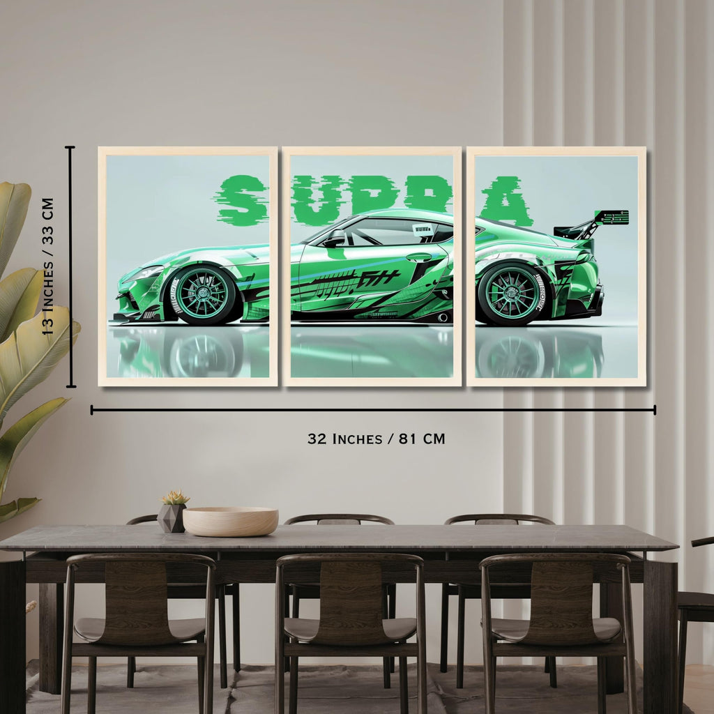 VENUXE ARTS Set Of 3 Big Sports Cars Framed Posters Gift Items for Boys Room Wall Decoration Bedroom Living Room Office Studio Décor | Car Poster Frame for Wall Décor