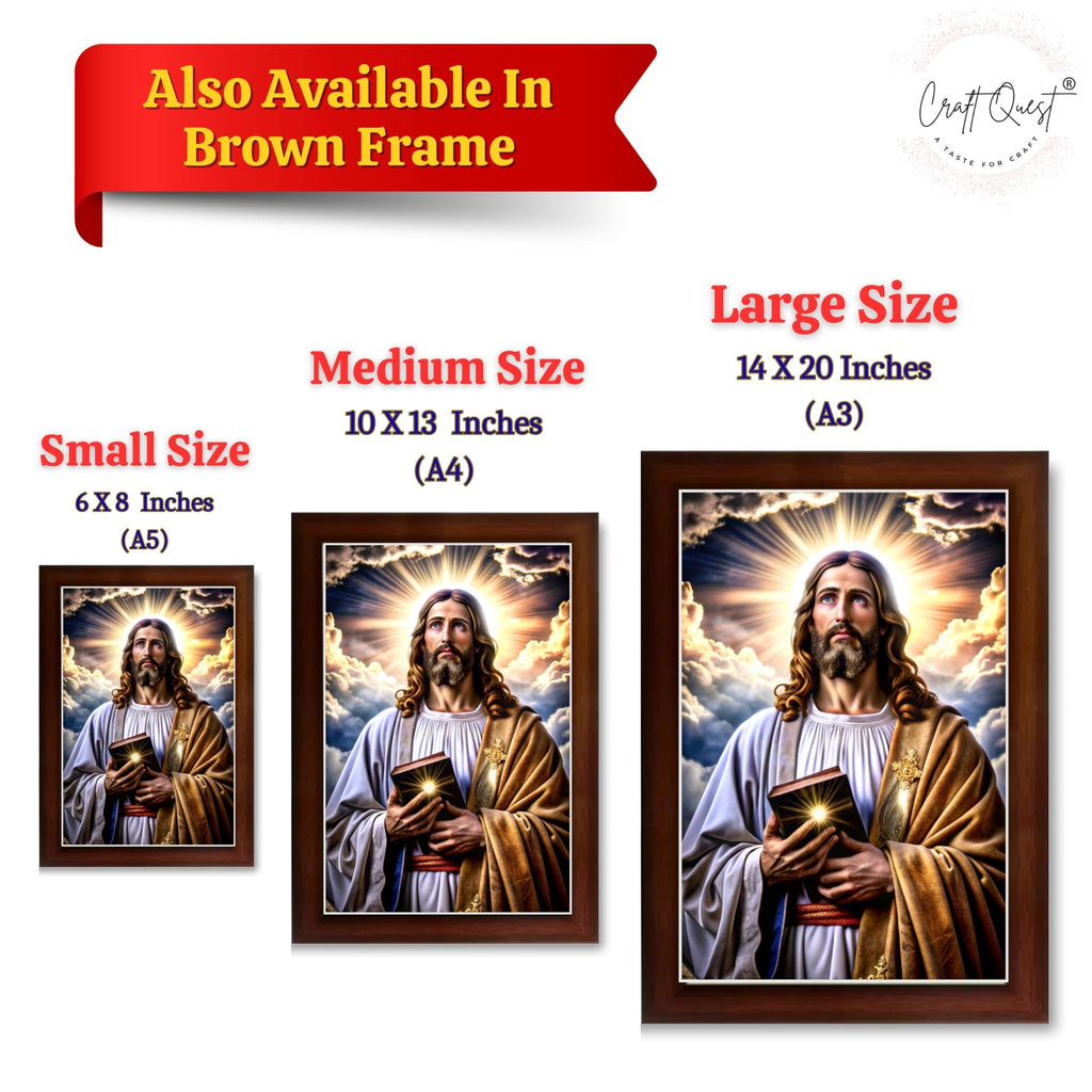 CRAFT QUEST Jesus Christ Christmas Wall Artwork Photo Frame Spiritual Christian Wall Décor for Prayer Room