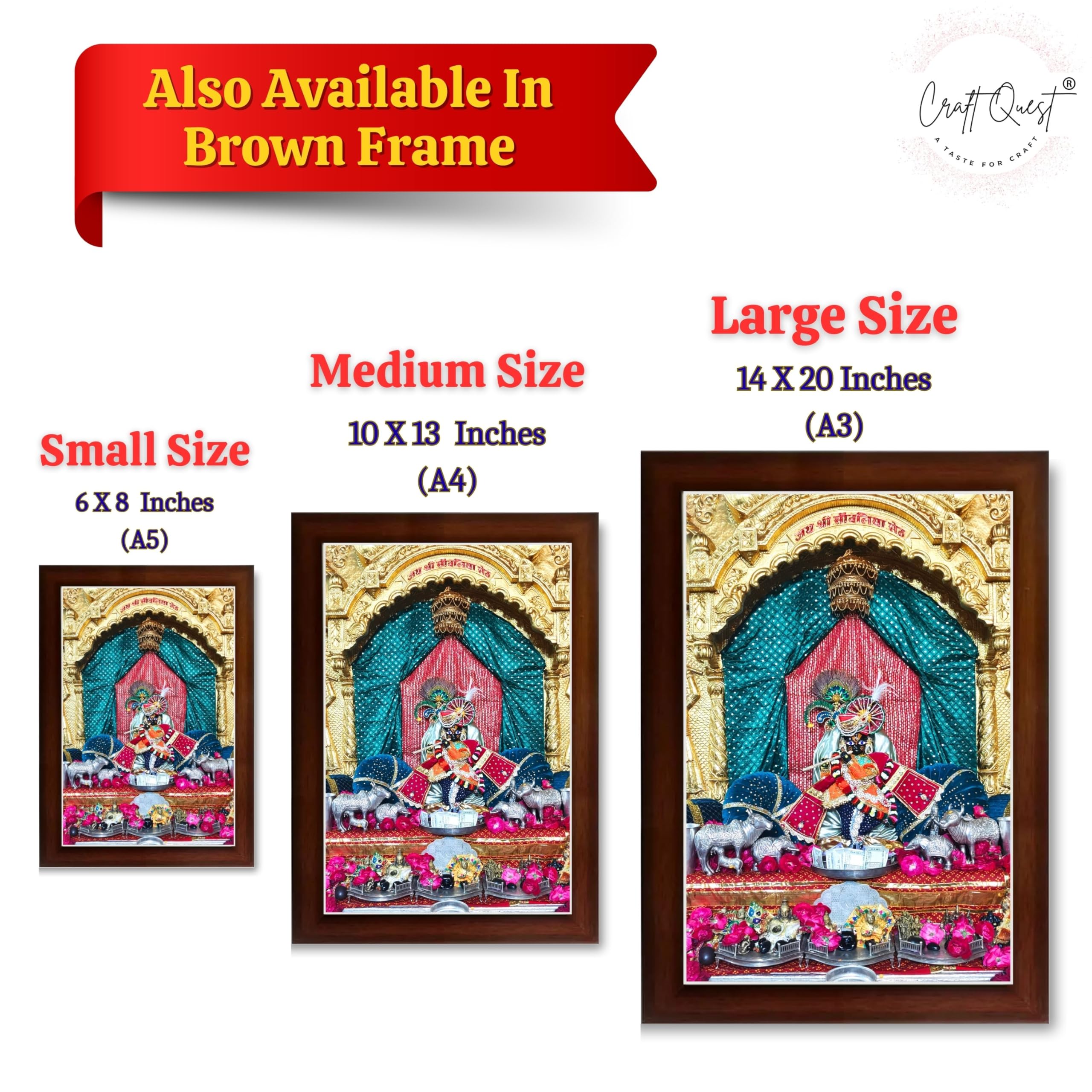 CRAFT QUEST Shree Sanwaliya Seth Shringaar Darshan Religious Photo Frame