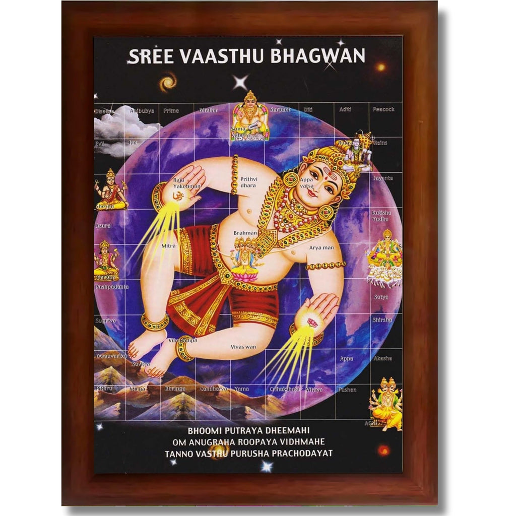 CRAFT QUEST Bhagwan Vastu Purush Bhagavan Vasthu Purusha Wall Painting Photo Framed Home Décor Best Gifting Item