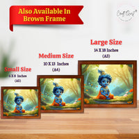 CRAFT QUEST Little Krishna Bal Gopal Makhan Chor Wall Photo Frame | Hindu God Kanha Devotional Home Decor | Gift Item