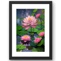 CRAFT QUEST Lotus Photo Frame Wall Vastu,Lotus Flower, Kamal Phool Painting for Vastu | Paintings for Home Decoration, Living room, and Office Décor