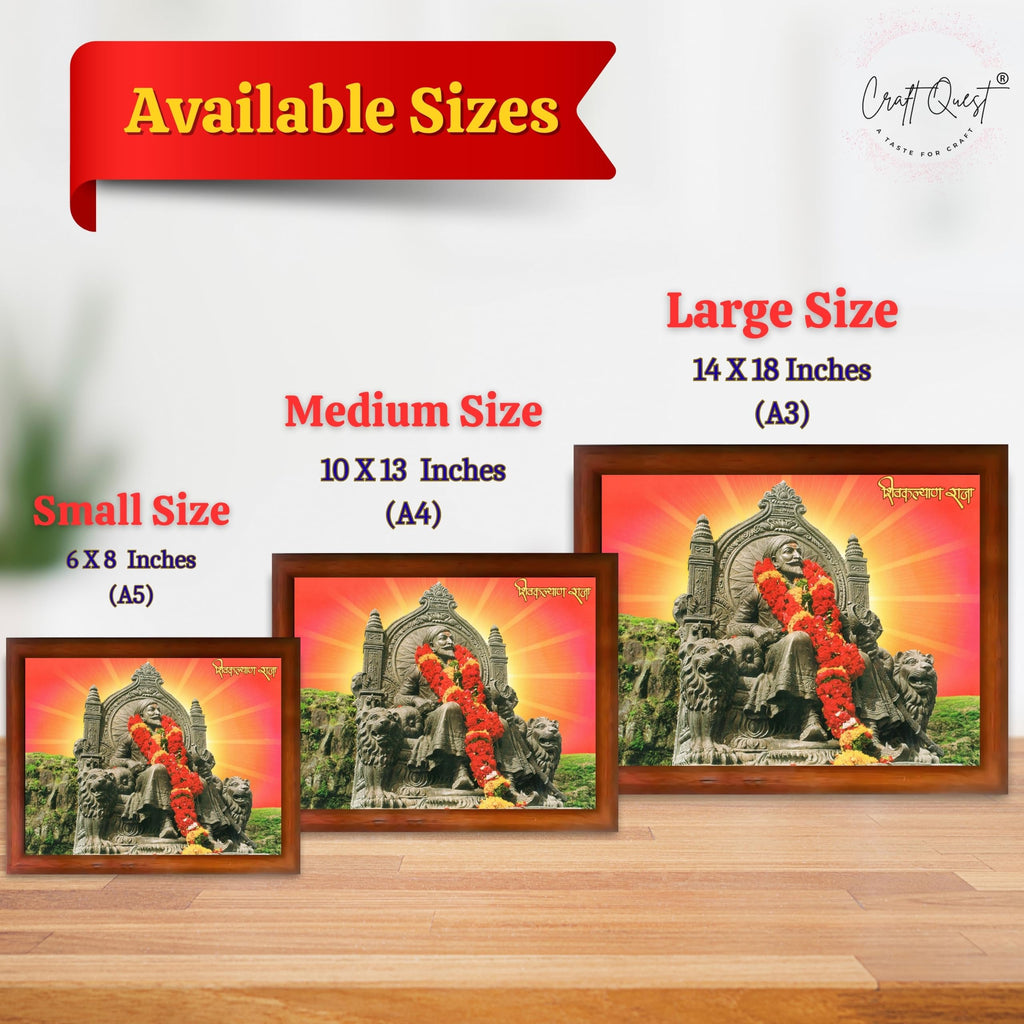 CRAFT QUEST Chhatrapati Shivaji Maharaj Wall Photo Frame | Home Decoration Item | Indian Historic Classic Painting Wall Art Best Gifting Option