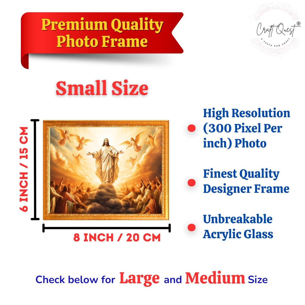 CRAFT QUEST Lord Jesus Christ Photo Frame | Decorative Picture for Gifts, Home Decor | Jesus Painting, Religious Photo Frame