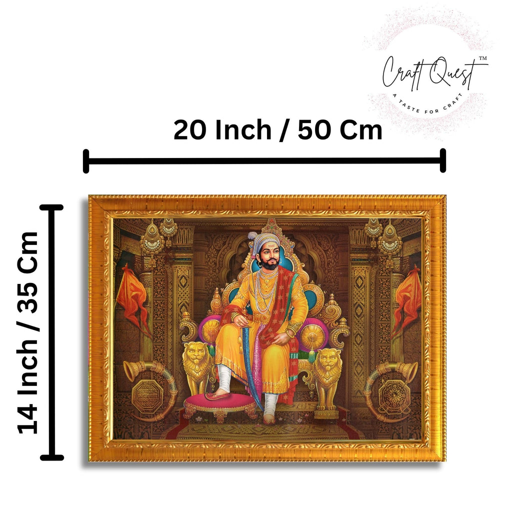 CRAFT QUEST Chhatrapati Shivaji Maharaj photo frame for Home Decorative items with synthetic frame