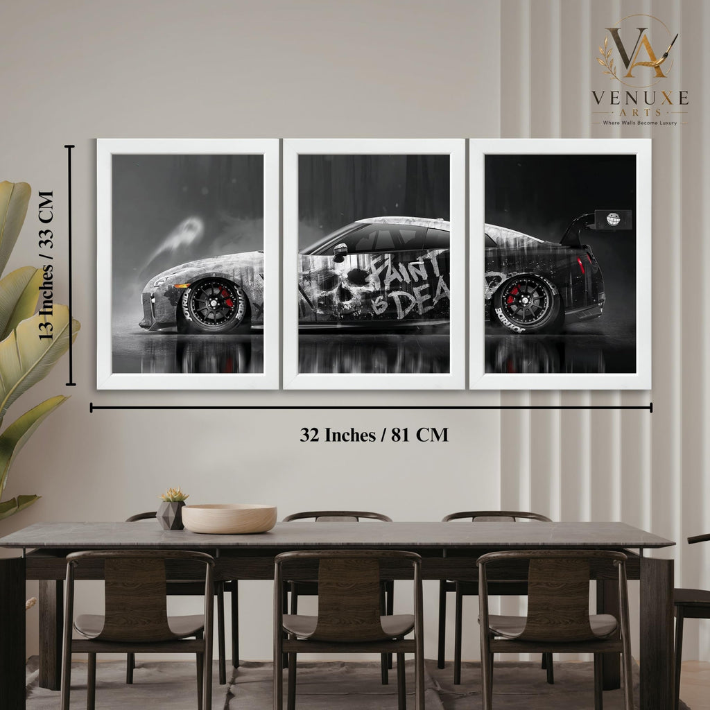 VENUXE ARTS Set Of 3 Big Sports Cars Framed Posters Gift Items for Boys Room Wall Decoration Bedroom Living Room Office Studio Décor | Car Poster Frame for Wall Décor